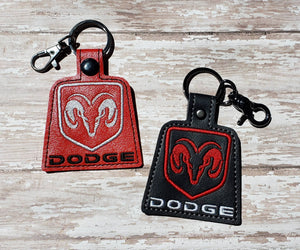 ITH Digital Embroidery Pattern for Dodge RAM Snap Tab / Key Chain, 4X4 Hoop