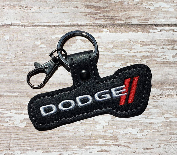ITH Digital Embroidery Pattern for Dodge Snap Tab / Key Chain, 4X4 Hoop