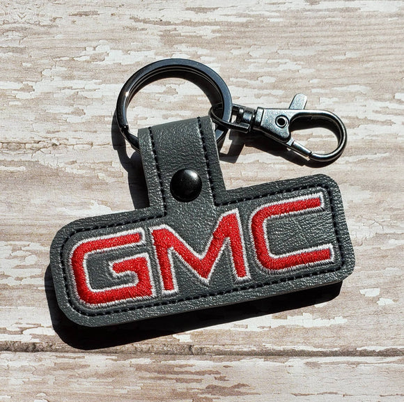 ITH Digital Embroidery Pattern for GMC Snap Tab / Key Chain, 4X4 Hoop