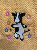 ITH Digital Embroidery Pattern for Dancing Cow 5X4.9 Stand Alone Design, 5X7 Hoop