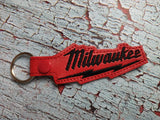 ITH Digital Embroidery Pattern for Milwaukee Tool Snap Tab / Key Chain, 4X4 Hoop