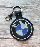 ITH Digital Embroidery Pattern For BMW Snap Tab / Key Chain, 4X4 Hoop