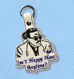 ITH Digital Embroidery Pattern for Happy Hour Anytime Snap Tab / Key Chain, 4X4 Hoop