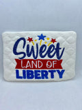 ITH Digital Embroidery Pattern for Sweet Land of Liberty 4.25 X6.25 Mug Rug, 5X7 Hoop