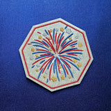 ITH Digital Embroidery Pattern for Fire Works Bloom Coaster, 4X4 Hoop