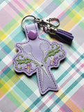 ITH Digital Embroidery Pattern for Floral Scissors I Snap Tab / Key Chain, 4X4 Hoop