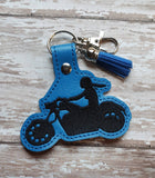 ITH Embroidery Pattern for Cruiser Bike with Female Snap Tab / Key Chain, 4X4 Hoop
