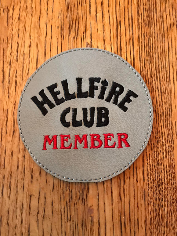 ITH Digital Embroidery Pattern for Hellfire Club Member Coaster, 4X4 Hoop
