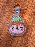 ITH Digital Embroidery Pattern for Fox Plant Snap Tab / Key Chain, 4X4 Hoop