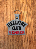 ITH Digital Embroidery Pattern for Hellfire Club Member Snap Tab / Key Chain, 4X4 Hoop