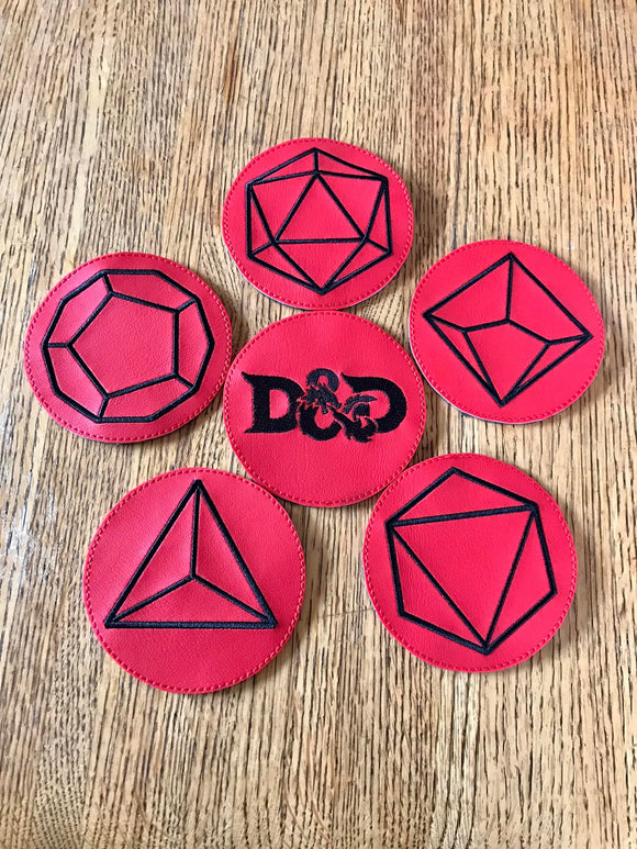 ITH Digital Embroidery Pattern for D&D Coaster Set of 6, 4X4 Hoop