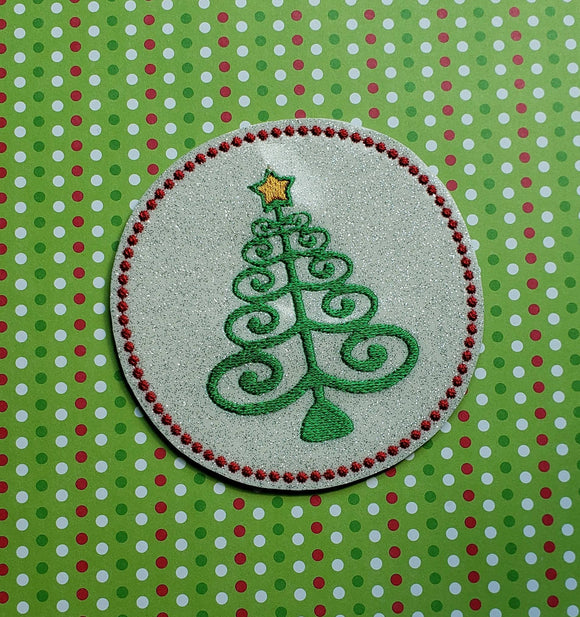 ITH Digital Embroidery Pattern for Curly Tree Coaster, 4X4 Hoop