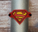 ITH Digital Embroidery Pattern for Bracelet Charm Superman, 2X2, 4X4 Hoop