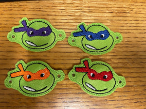 ITH Digital Embroidery Pattern for Bracelet Charm Ninja Turtles, 2X2 Hoop