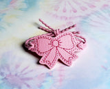 ITH Digital Embroidery Pattern for Bracelet Charm Outline Bow, 2X2 Hoop