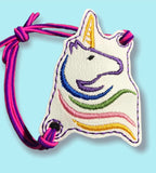 ITH Digital Embroidery Pattern for Bracelet Charm Unicorn, 2X2 Hoop