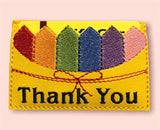 ITH Digital Embroidery Pattern for Crayon Thank you Card Holder, 4X4 Hoop