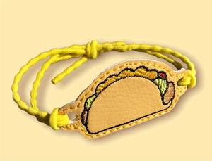 ITH Digital Embroidery Pattern for Bracelet Charm Taco, 2X2 Hoop