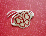 ITH Digital Embroidery Pattern for Bracelet Charm Heart Winged Butterfly, 2X2 Hoop