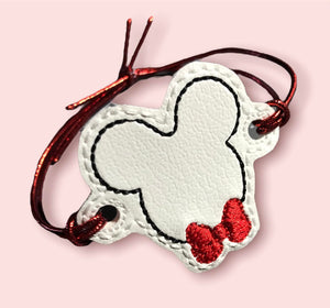 ITH Digital Embroidery Pattern for Bracelet Charm Mr Mouse, 2X2 Hoop