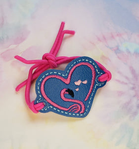 ITH Digital Embroidery Pattern for Barcelet Charm Flamingo Heart III, 2X2 Hoop