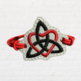 ITH Digital Embroidery Pattern for Bracelet / Shoe Charm Triquetra Heart, 2X2 Hoop