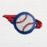 ITH Digital Embroidery Pattern for Bracelet / Shoe Charm Baseball, 2X2 Hoop