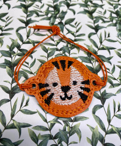 ITH Digital Embroidery Pattern for Bracelet Charm Tiger Face, 2X2 Hoop