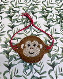 ITH Digital Embroidery Pattern for Bracelet Charm Monkey Face, 2X2 Hoop