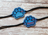 ITH Digital Embroidery Pattern for Bracelet/Shoe Charm Paw Print, 2X2 Hoop