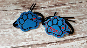 ITH Digital Embroidery Pattern for Bracelet/Shoe Charm Paw Print, 2X2 Hoop
