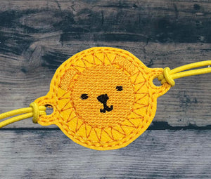 ITH Digital Embroidery Pattern for Bracelet Charm Lion Face, 2X2 Hoop