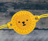 ITH Digital Embroidery Pattern for Bracelet Charm Lion Face, 2X2 Hoop