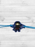 ITH Digital Embroidery Pattern for Bracelet Charm set of 3 Ninja Dudes, 2X2 Hoop