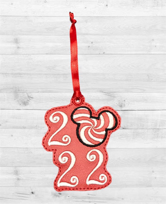 ITH Digital Embroidery Pattern for Mint Mouse 2022 Ornament, 4X4 Hoop