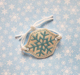 ITH Digital Embroidey Pattern for Bracelet Charm Snowflake, 2X2 Hoop