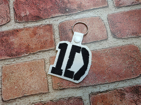 ITH Digital Embroidery Pattern for One Direction Snap Tab / Key Chain, 4X4 Hoop