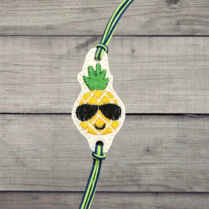 ITH Digital Embroidery Pattern for Bracelet Charm Pineapple Dude, 2X2 Hoop