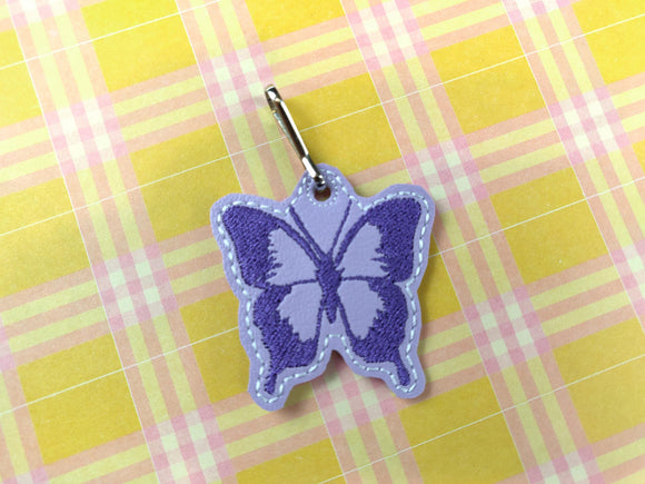 ITH Digital Embroidery Pattern for Butterfly Silhouette I Zipper Pull Charm, 2X2 Hoop