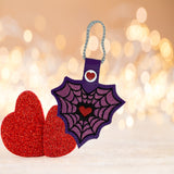 ITH Digital Embroidery Pattern for Web Heart Snap Tab / Key Chain, 4X4 Hoop