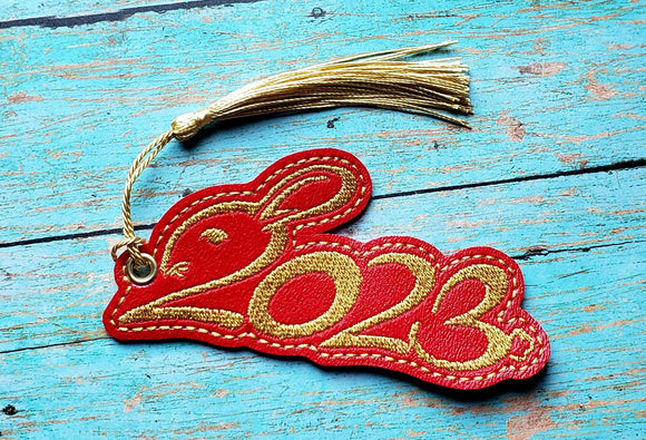 ITH Digital Embroidery Design for 2023 Year of the Rabbit Bookmark, 4X4 Hoop