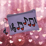 ITH Digital Embroidery Pattern for Love of Music 5X7 Lined Zipper Bag with Zipper Pull, 5X7 Hoop