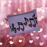ITH Digital Embroidery Pattern for Love of Music 5X7 Lined Zipper Bag with Zipper Pull, 5X7 Hoop