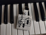 ITH Digital Embroidery Pattern for Semi Colon 16th Note Snap Tab / Key Chain, 4X4 Hoop