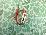 ITH Digital Embroidery Pattern for Heart Semi Colon Bracelet Charm, 2X2 Hoop