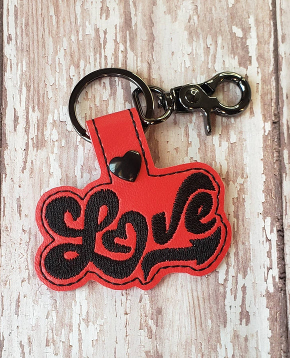 ITH Digital Embroidery Pattern for Devilish Love Snap Tab / Key Chain, 4X4 Hoop