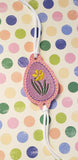 ITH Digital Embroidery Pattern for Bracelet Charm Daffodil Sketch Egg, 2X2 Hoop