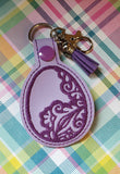 ITH Digital Embroidery Pattern for Filigree Egg II Snap Tab / Key Chain. 4X4 Hoop