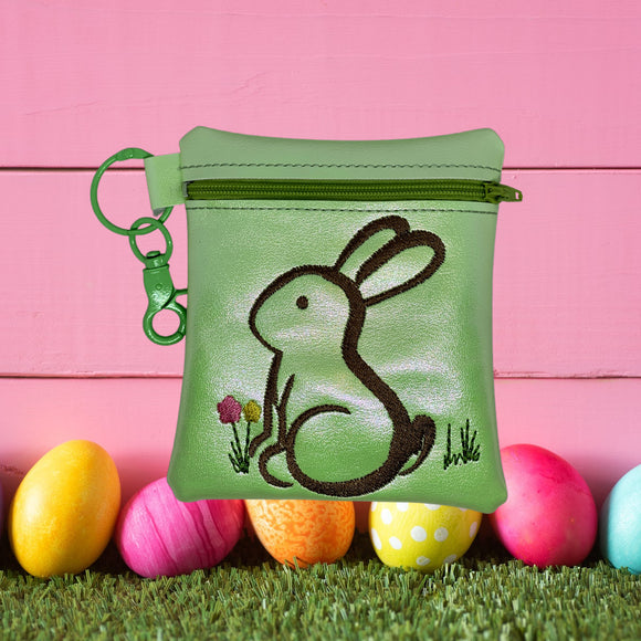 ITH Digital Embroidery Pattern for Freehand Bunny Cash/Card Tall 5X4.5 Zipper Pouch / 5X7 Hoop
