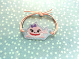 ITH Digital Embroidery Patterns for Bracelet Charm Shark Family Set of 6, 2X2 Hoop
